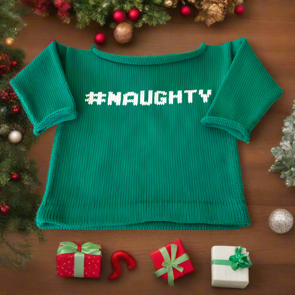 #Naughty #Nice Reversible Sweater for Children