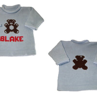 Personalized Teddy Bear Pullover for Baby - Custom Knits for Baby