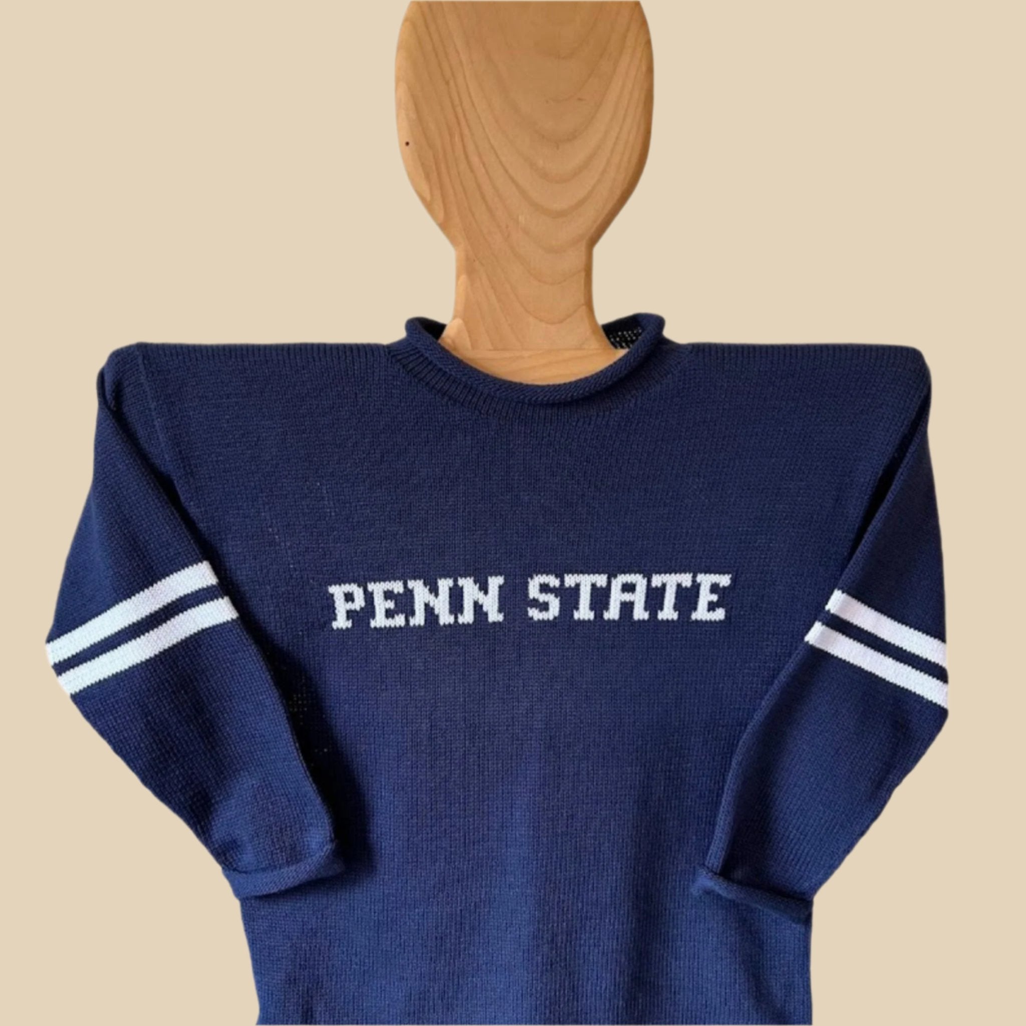 Classic Adult Alumni Sweater in navy blue, showing front view