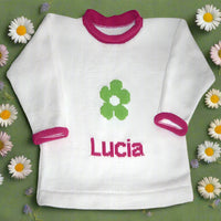 Personalized Daisy Sweater for Little Girls - Custom Knits for Baby