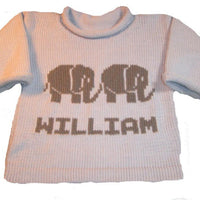 Personalized Baby Elephant Sweater - Custom Knits for Baby