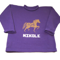 Personalized Equestrian Sweater for Children - Custom Knits for Baby
