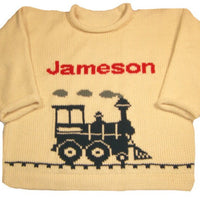 Personalized Train Baby Sweater - Custom Knits for Baby